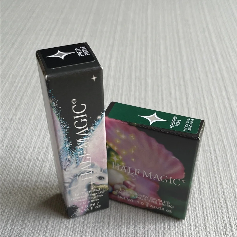 HALF MAGIC Glitter Pill - pretty puddle & possessed pearl eyeshadow single